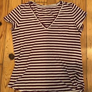 *WEEKEND SALE* GAP short sleeved striped v-neck t-shirt, Medium